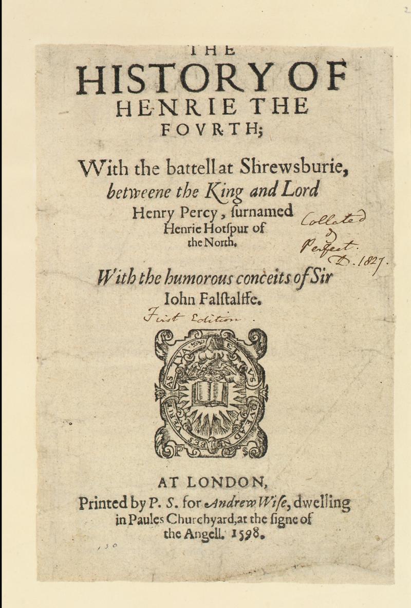 Henry IV Part 1, first edition | Shakespeare Documented