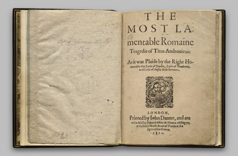 Titus Andronicus, first edition: Only surviving copy of