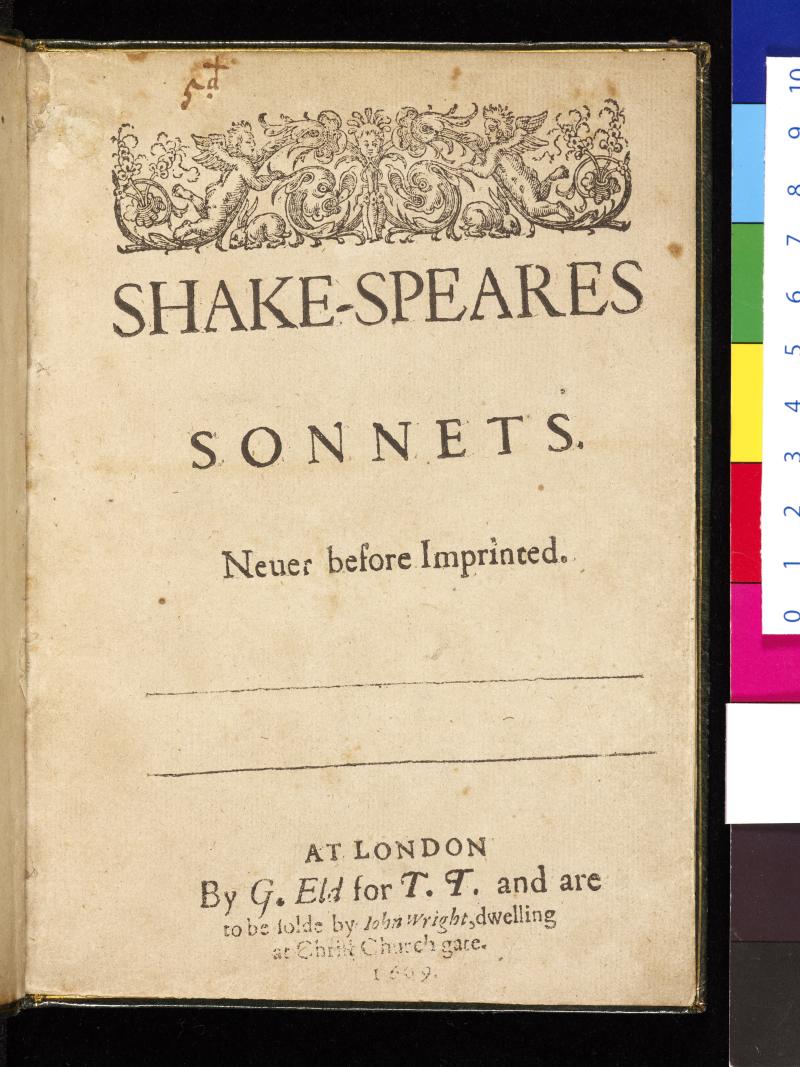 Sonnets, First Edition | Shakespeare Documented